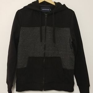 Calvin Klein Jeans Black+Gray Zip Up Hoodie [NWT]